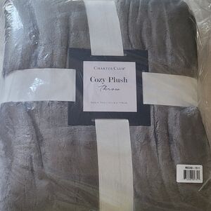Charter Club Cozy Plush Throw - Gray